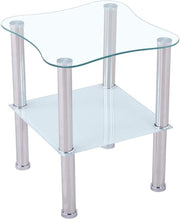 Tavolo complementare Tavolo salotto in vetro con vetro resistente e lucido a faccette - tavolo complementare salotto 40 x 40 x 47 cm - coperto con rivestimento satinato a forma arrotondata