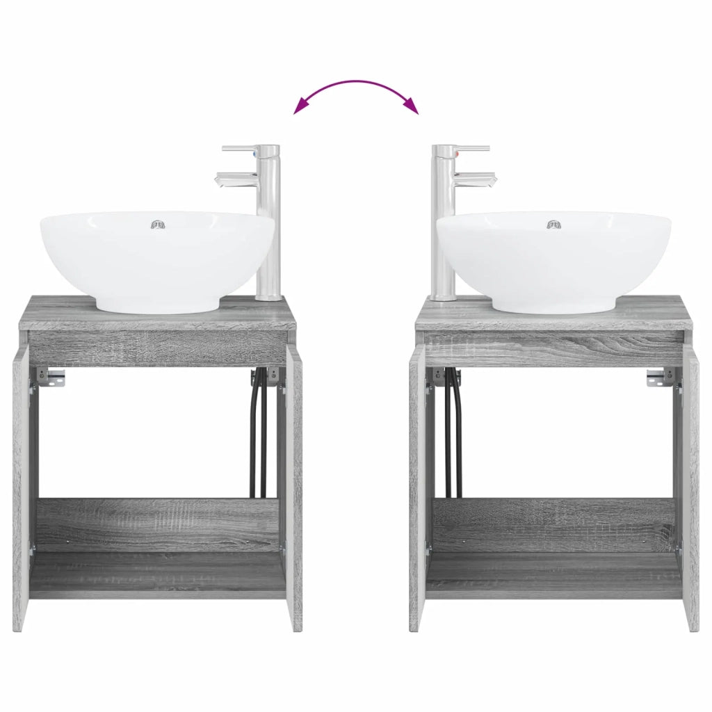 Set di mobili per il bagno 2 pz Sonoma grigio 3404090