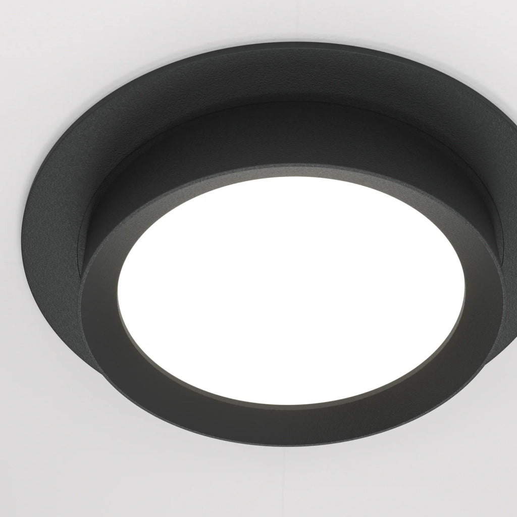 Maytoni Lampada da incasso Hoop 1 luce GX53 nero metallo