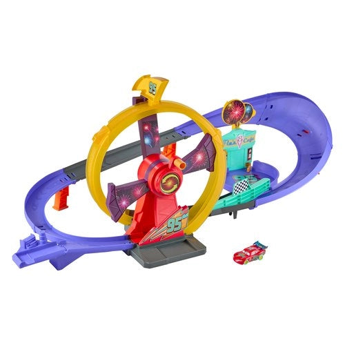 Playset pista della vittoria con saetta mcqueen mattel jmt57 disney ca