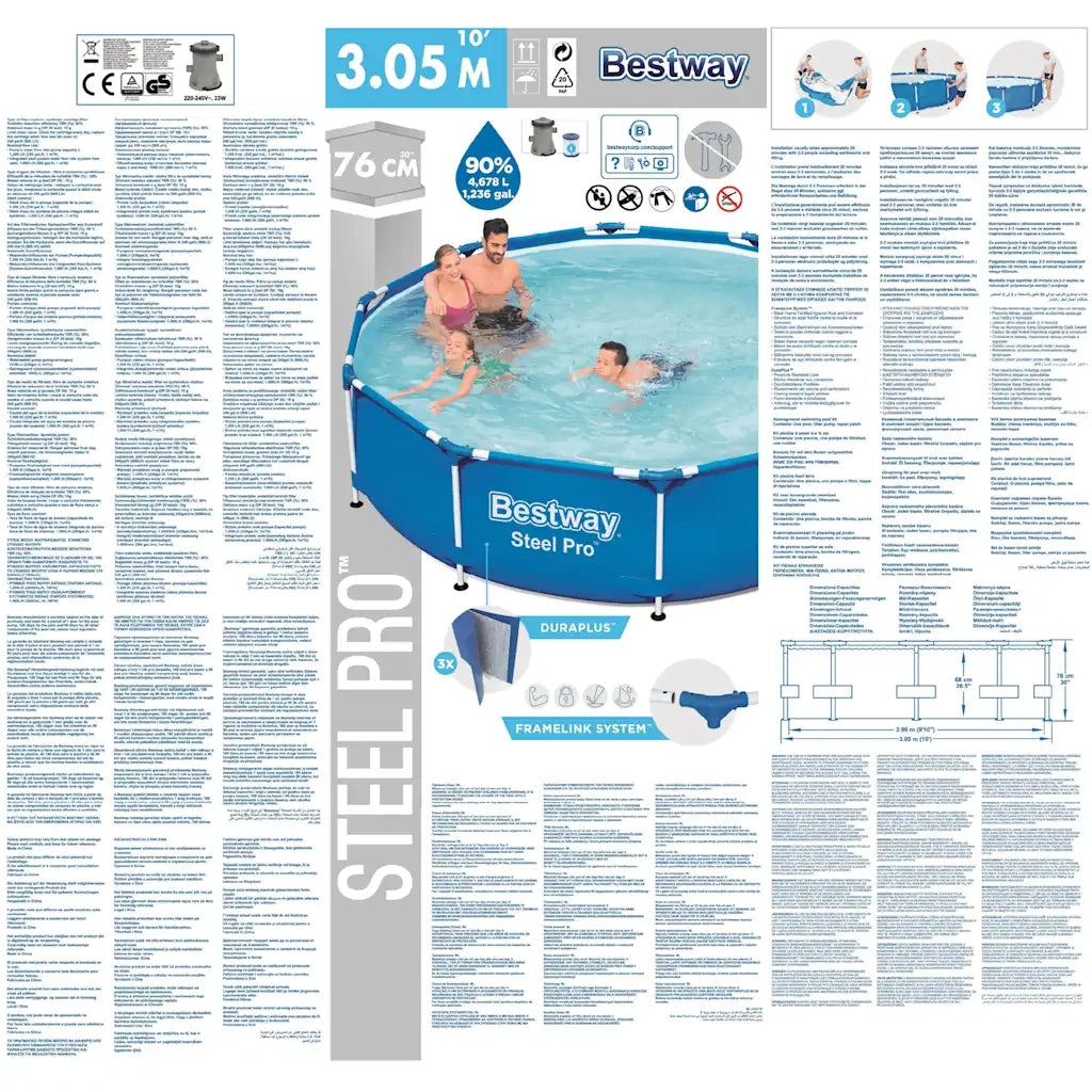 Bestway Piscina Steel Pro 305x76 cm 92849