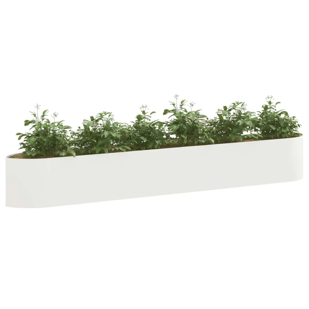 Letto rialzato da giardino Bianco 300 x 40 x 40 cm Acciaio 8011727
