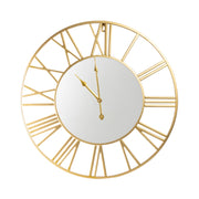 Orologio da Parete Grande 57 cm con Numeri Romani Design Industriale Moderno in Metallo Nero o Oro per Soggiorno Cucina Ufficio e Ingresso Oro
