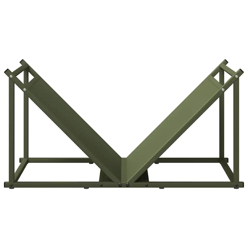 vidaXL Rastrelliera per Legna da Ardere Verde Oliva 70x43x34,5 cm
