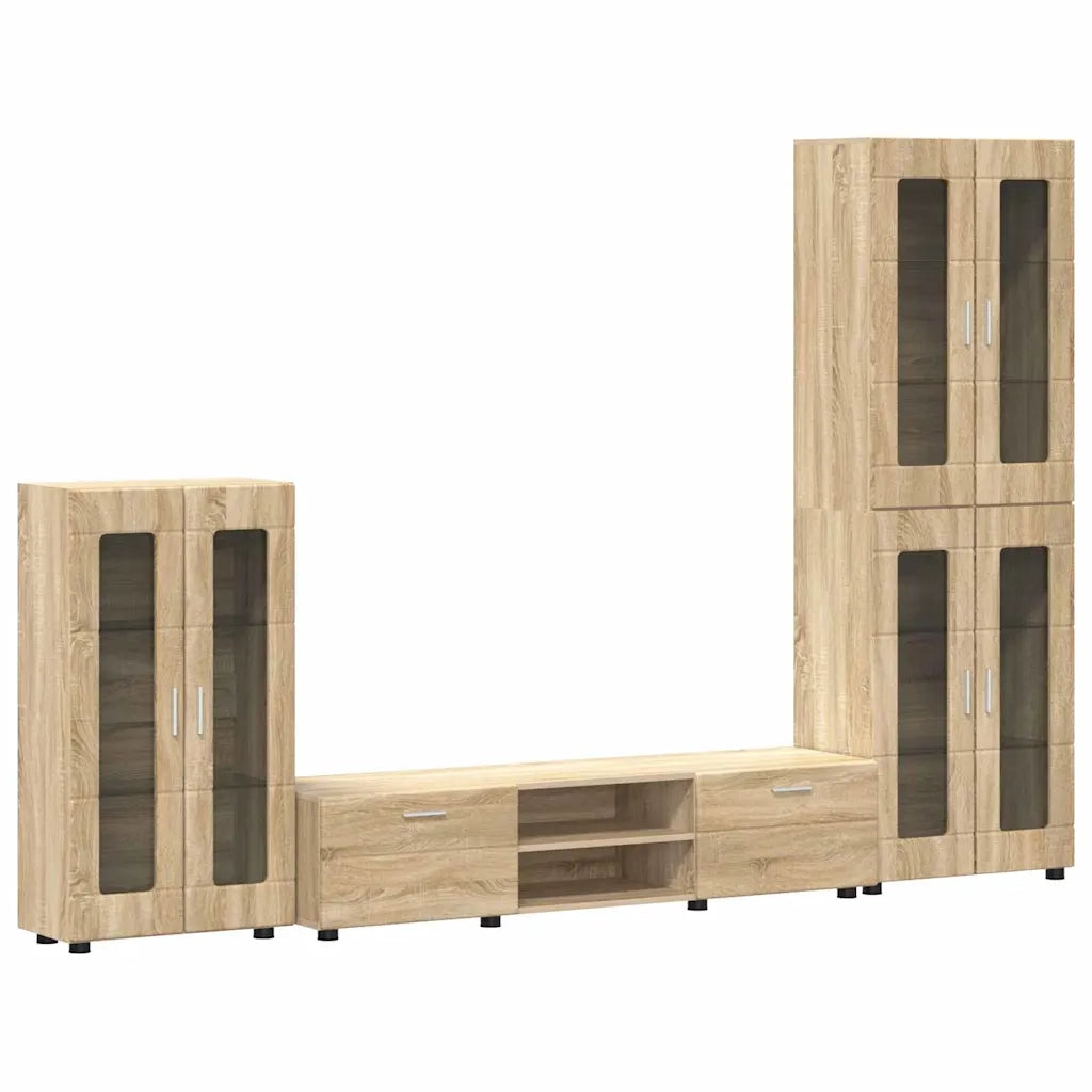 Set mobile TV con porta FLORIN Rovere Sonoma Legno multistrato