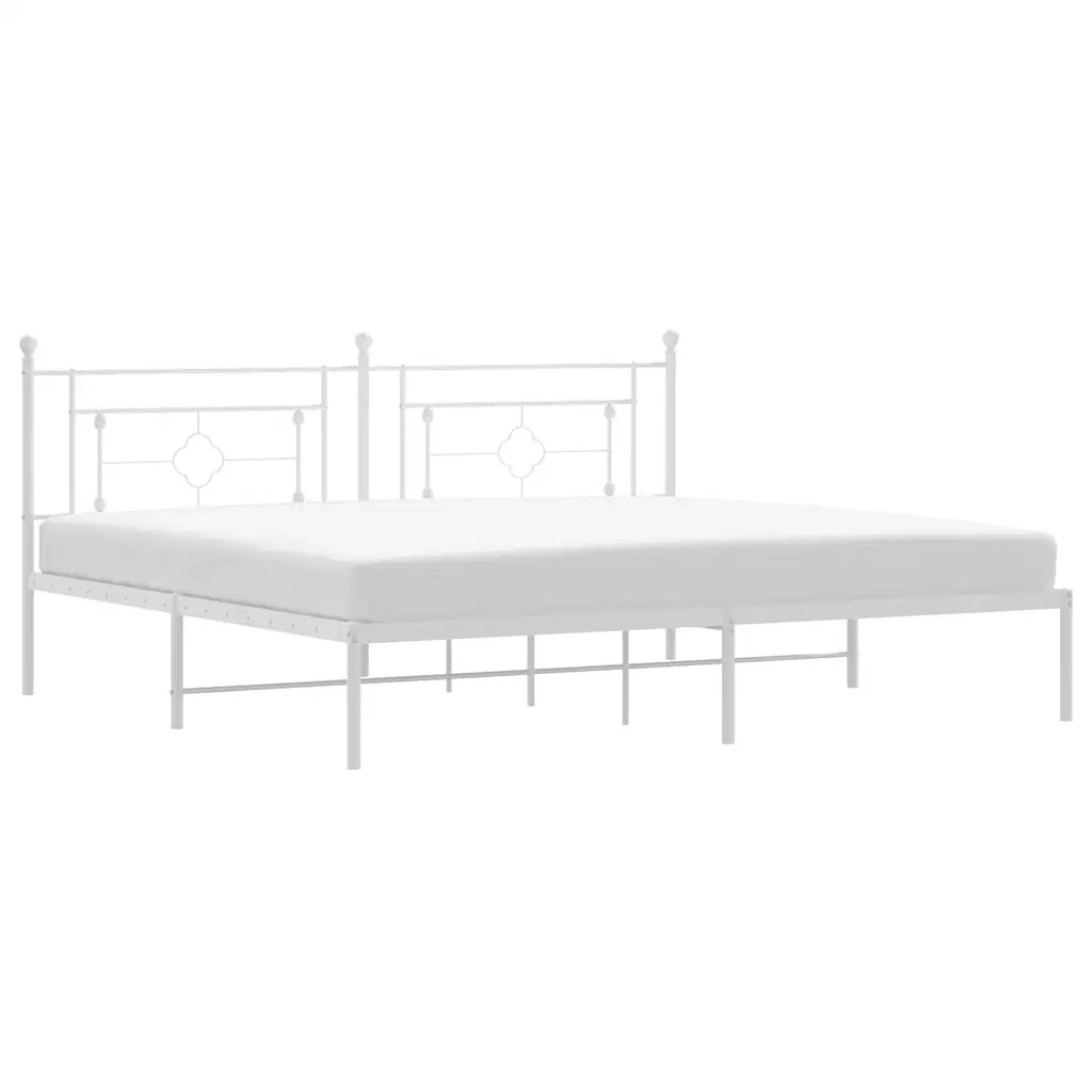 Giroletto con Testiera Metallo Bianco 193x203 cm 374394