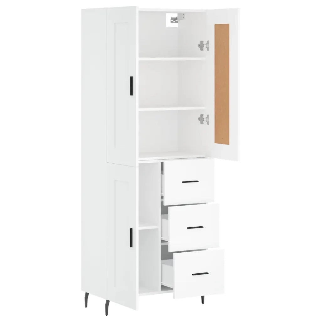 Credenza Bianca 69,5x34x180 cm in Legno Multistrato 3200017
