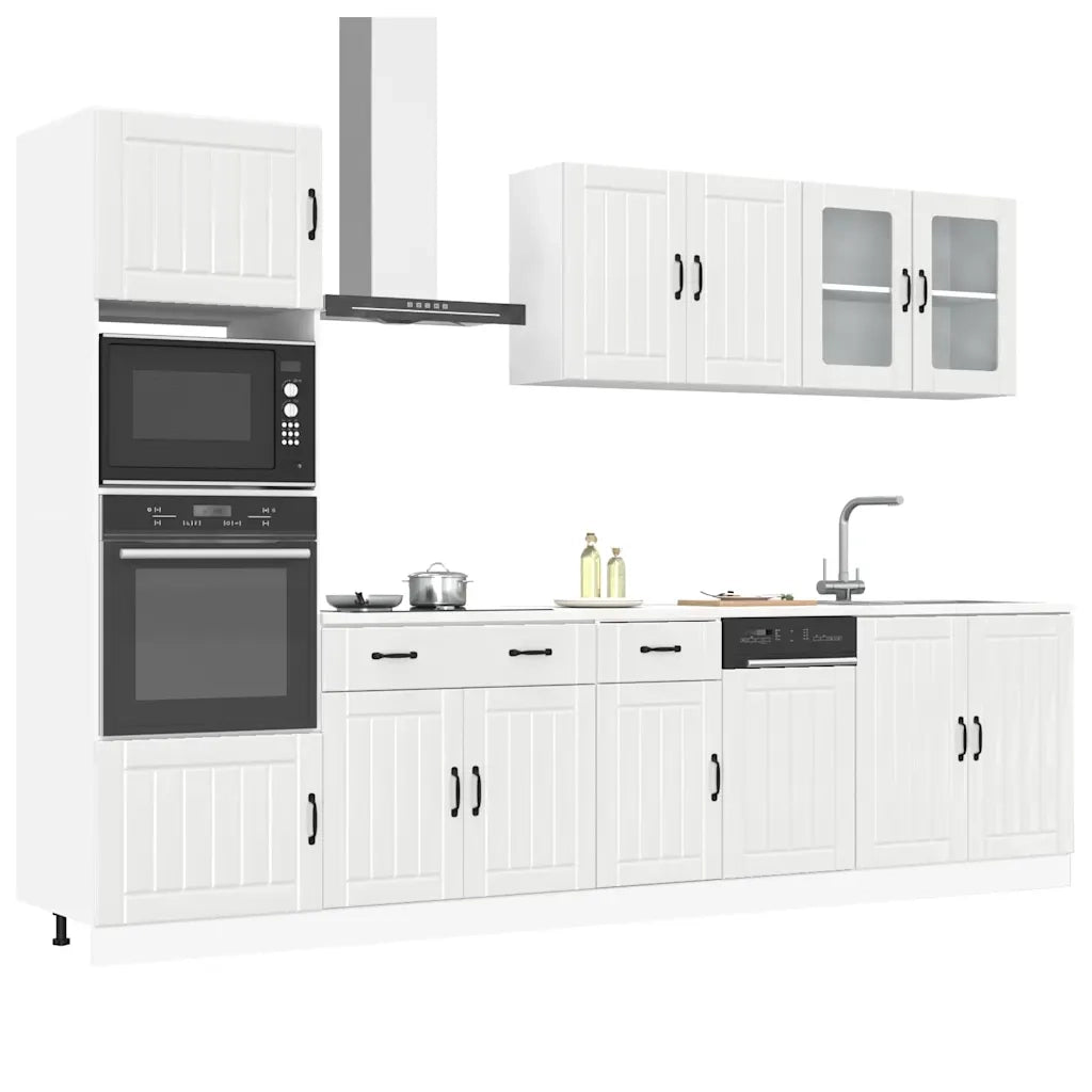 Set Mobili da Cucina 7 pz Lucca Bianchi Lucido in Truciolato 3314743