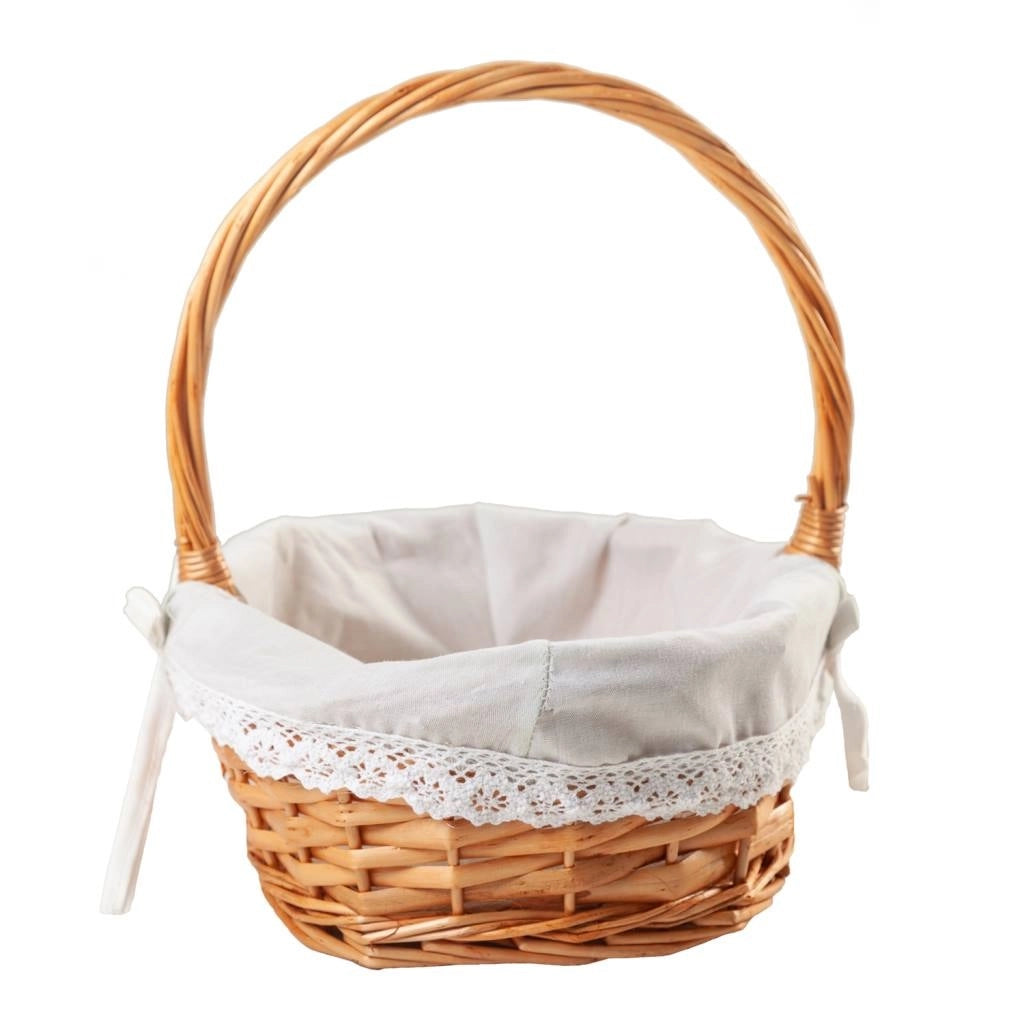 Cesto in vimini naturale marrone foderato 38x25x28h