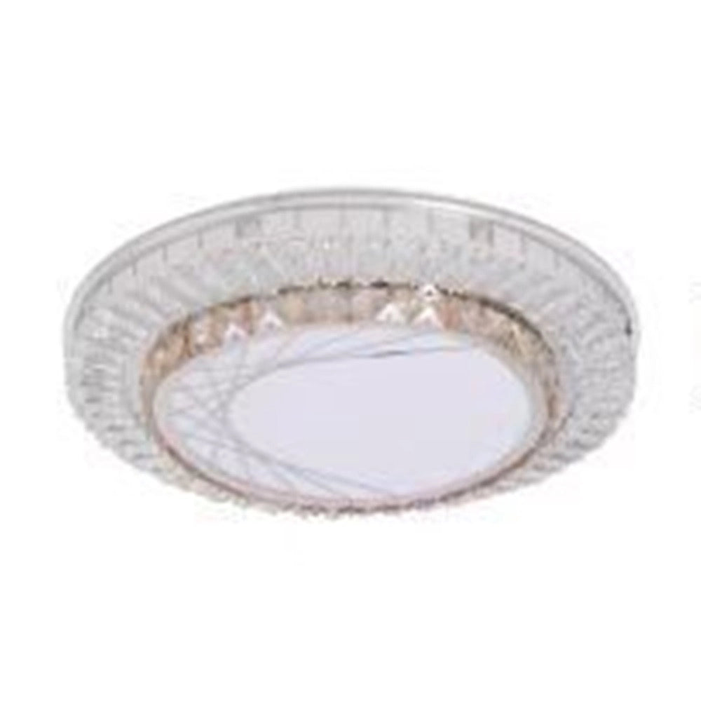 Trade Shop - Plafoniera Da Soffitto 45w ø40cm Led A Strati Cristalli Ragnatela Luce Fredda 12190 -
