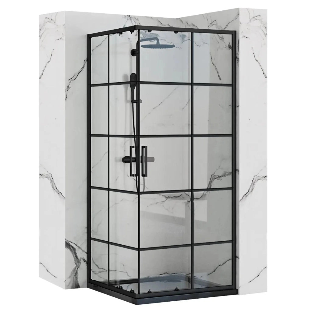 Cabina Doccia Rea Concept Black 90x90 con piatto doccia Savoy black
