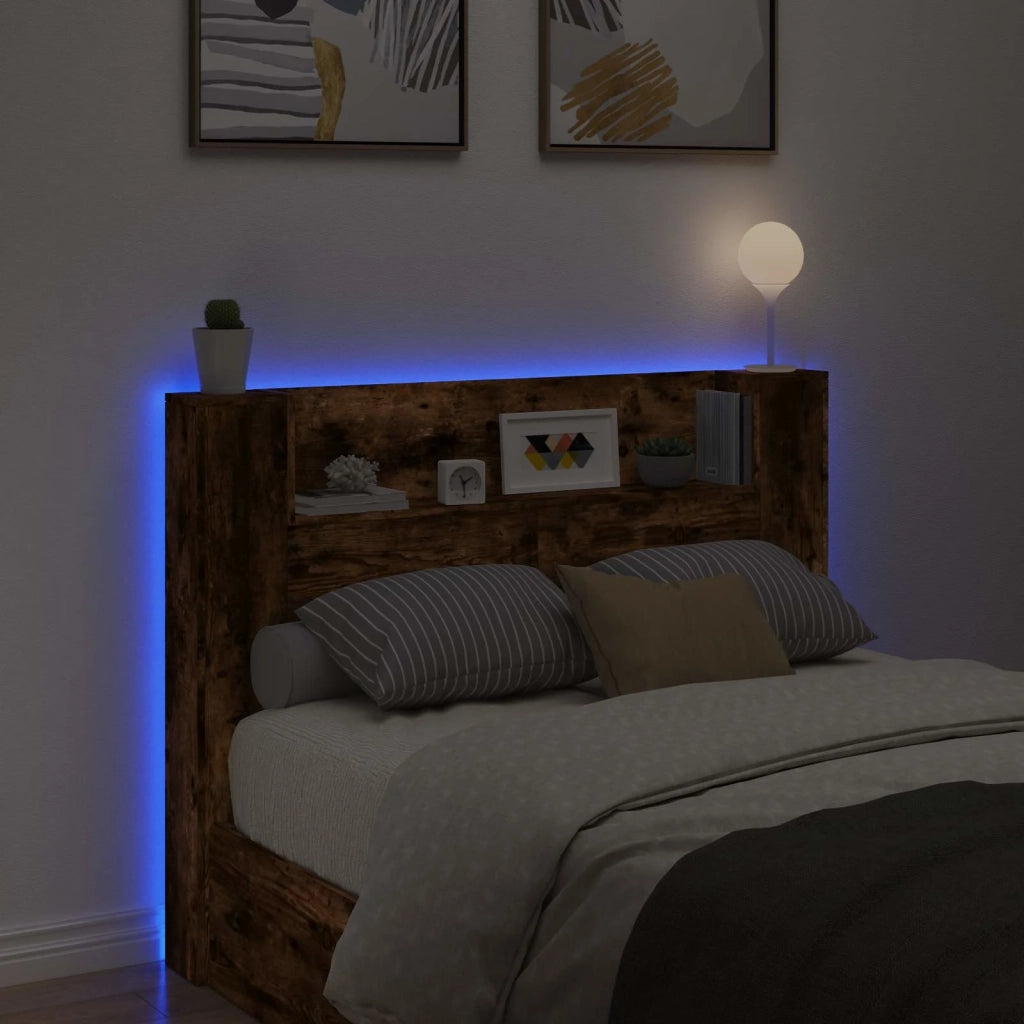 Testata con Mobile e LED Quercia Affumicata Legno multistrato 8006564