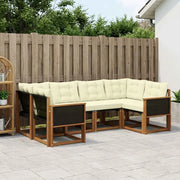 Set di divani da esterno con cuscino 6 pcs Naturale e Crema