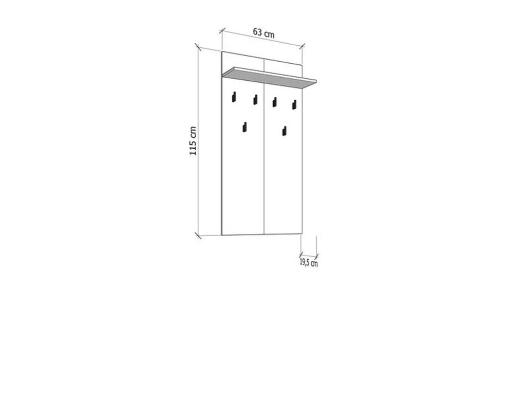 Gonars, Appendiabiti set Fissaggio a Muro Incluso, 115h cm Marrone Rovere Nodi