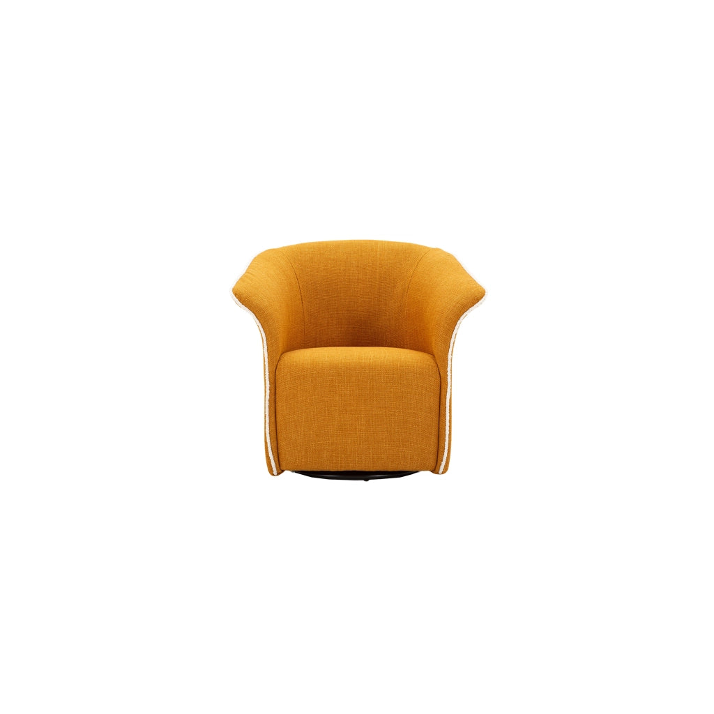 Poltroncina Toamas, Poltrona Base Girevole, 84x66x80h cm Giallo Senape