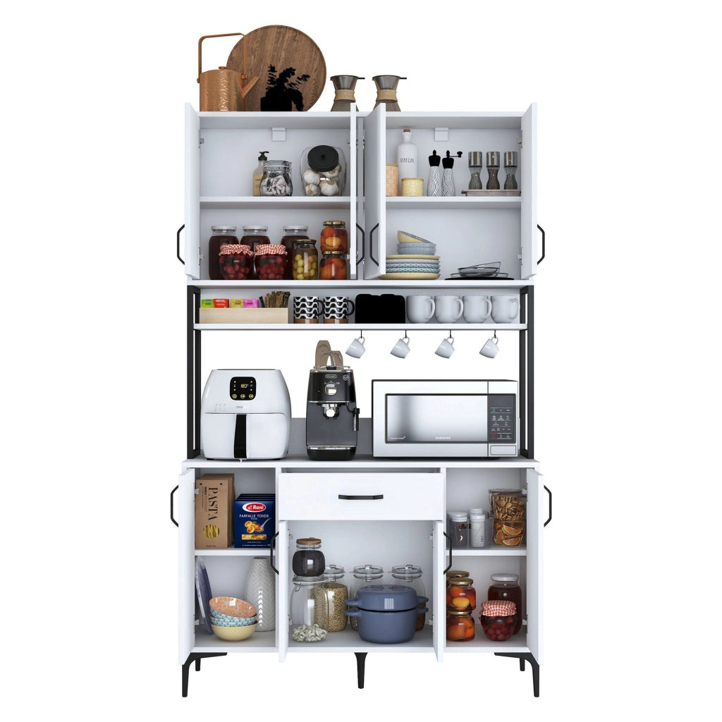 Madia Cavriago, Credenza 5 Ripiani, 120x40x199h cm Bianco