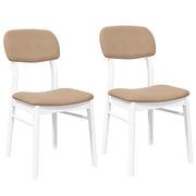 Sedie da Pranzo con Cuscini 2 pz | Sedie da cucina Bianco Legno Massello di Hevea