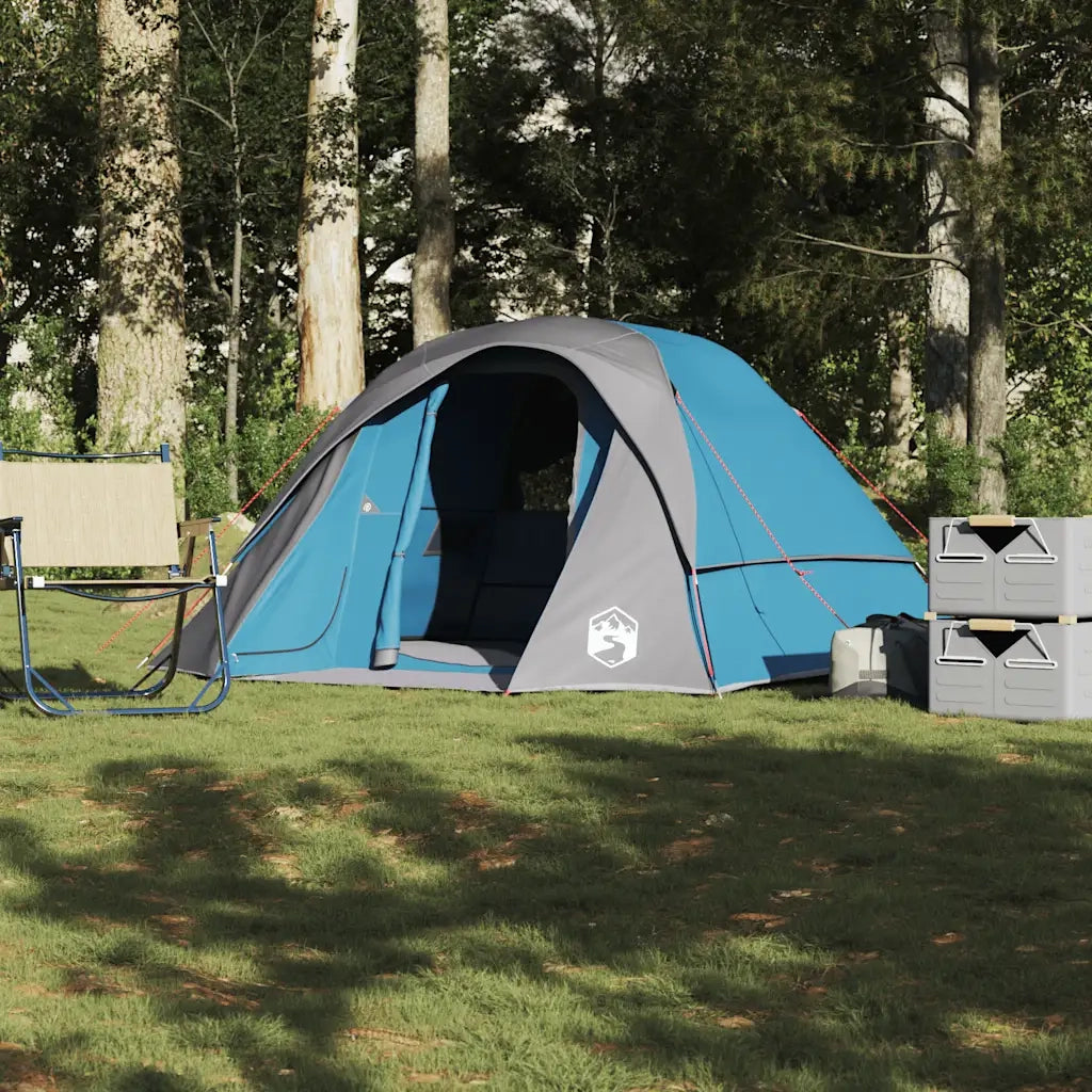Tenda da Campeggio a Cabina per 4 Persone Blu Impermeabile 4009559