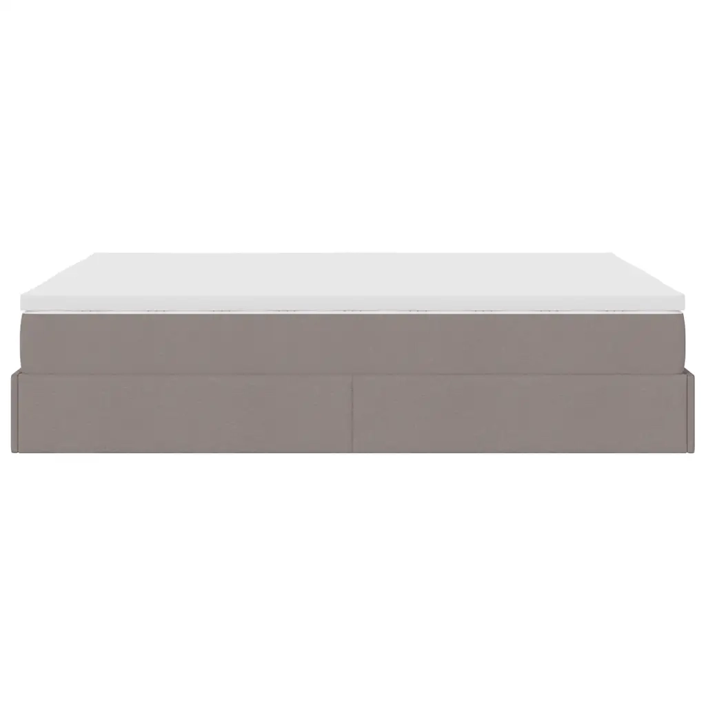 Struttura Letto Pouf con Materasso Tortora 140x200cm in Tessuto 3311117