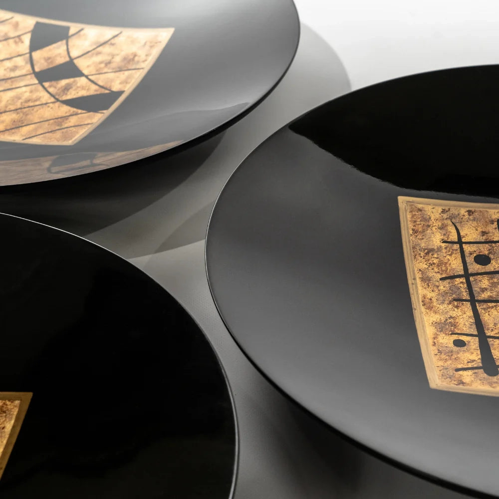 Set di 3 piatti decorativi da parete Tris in legno design moderno | Duzzle