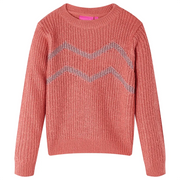 Maglione da Bambina Lavorato a Maglia Rosa Medio 128cod mxl 108458