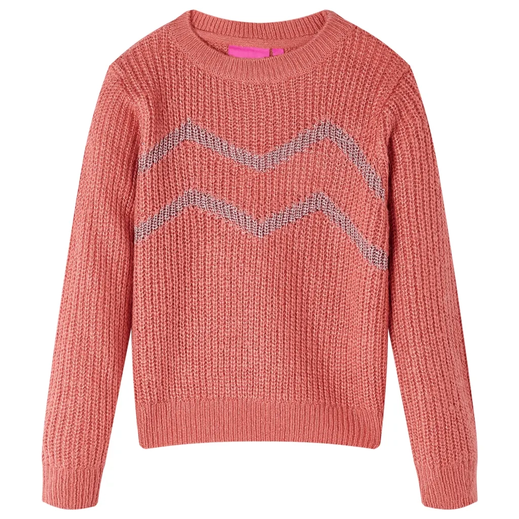 Maglione da Bambina Lavorato a Maglia Rosa Medio 128cod mxl 108458