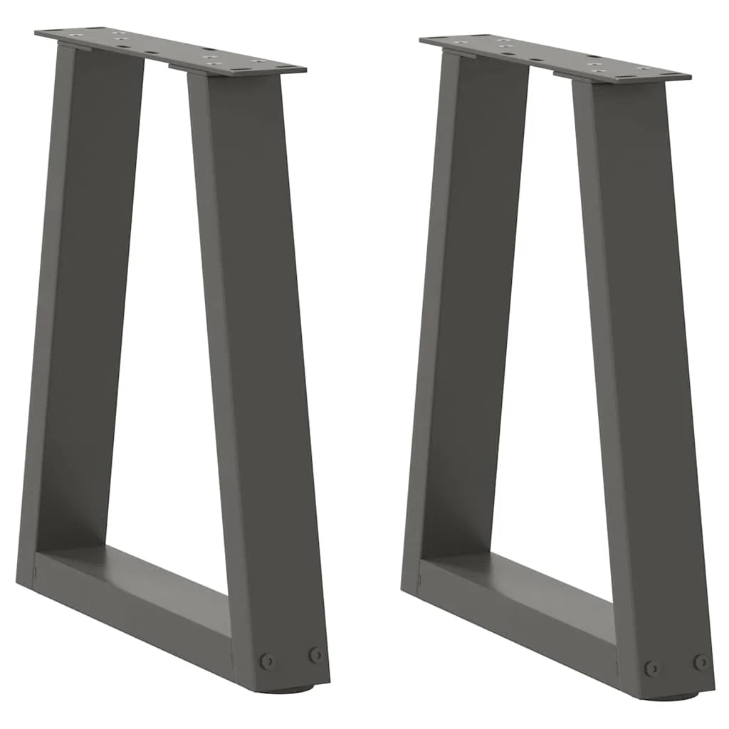 Set di 2 gambe regolabili per tavolino da caffè a forma di V 38 x 42-43,3 cm design moderno acciaio antracite 02_0056841