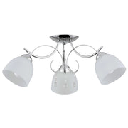 Plafoniera OTELIA cromata, vetro bianco, cristalli 3xE27