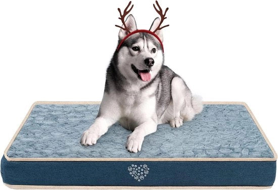 Letto per cani impermeabile con fodera rimovibile adatto a cani piccoli e grandi – Navy/Grey