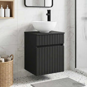 Mobile lavabo da parete Nero 39 x 41 x 64,5 cm 890553