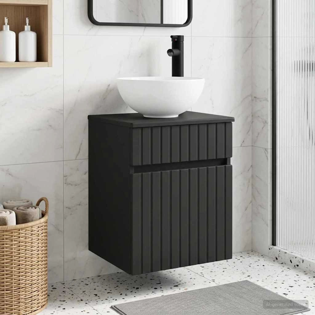 Mobile lavabo da parete Nero 39 x 41 x 64,5 cm 890553