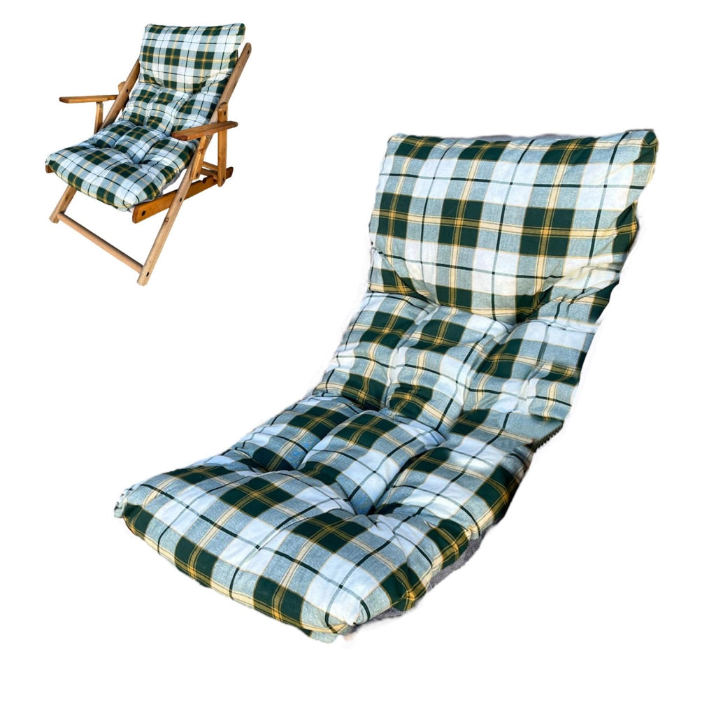 Marvin Cuscino Per Poltrona Sedia Sdraio Relax Giardino Esterno Tessuto In Legno Imbottito Reclinabile Pieg Verde\Giallo