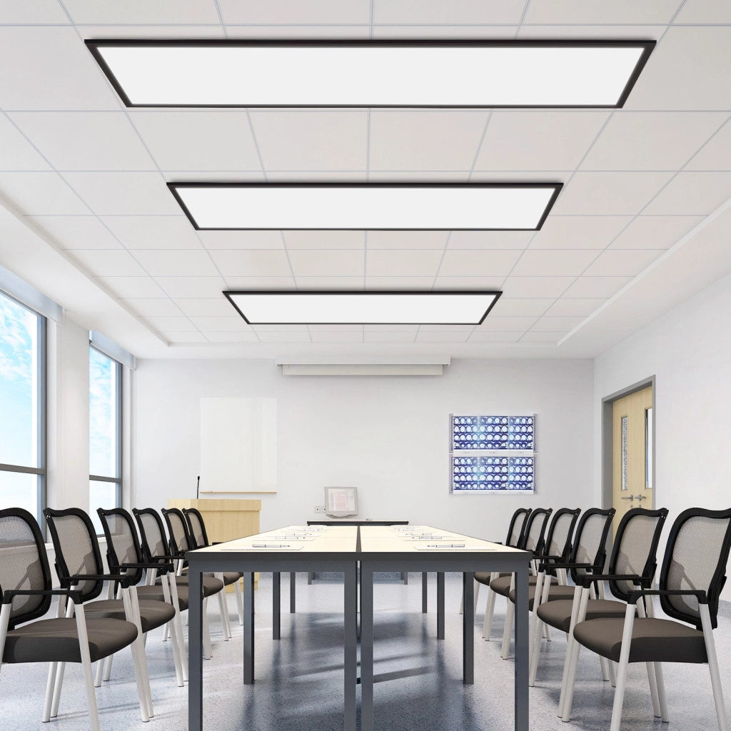 ZMH Plafoniera LED da Soffitto 100x25 cm Dimmabile RGB Cambio Colore Piatto con Telecomando 24W Nero Rettangolare