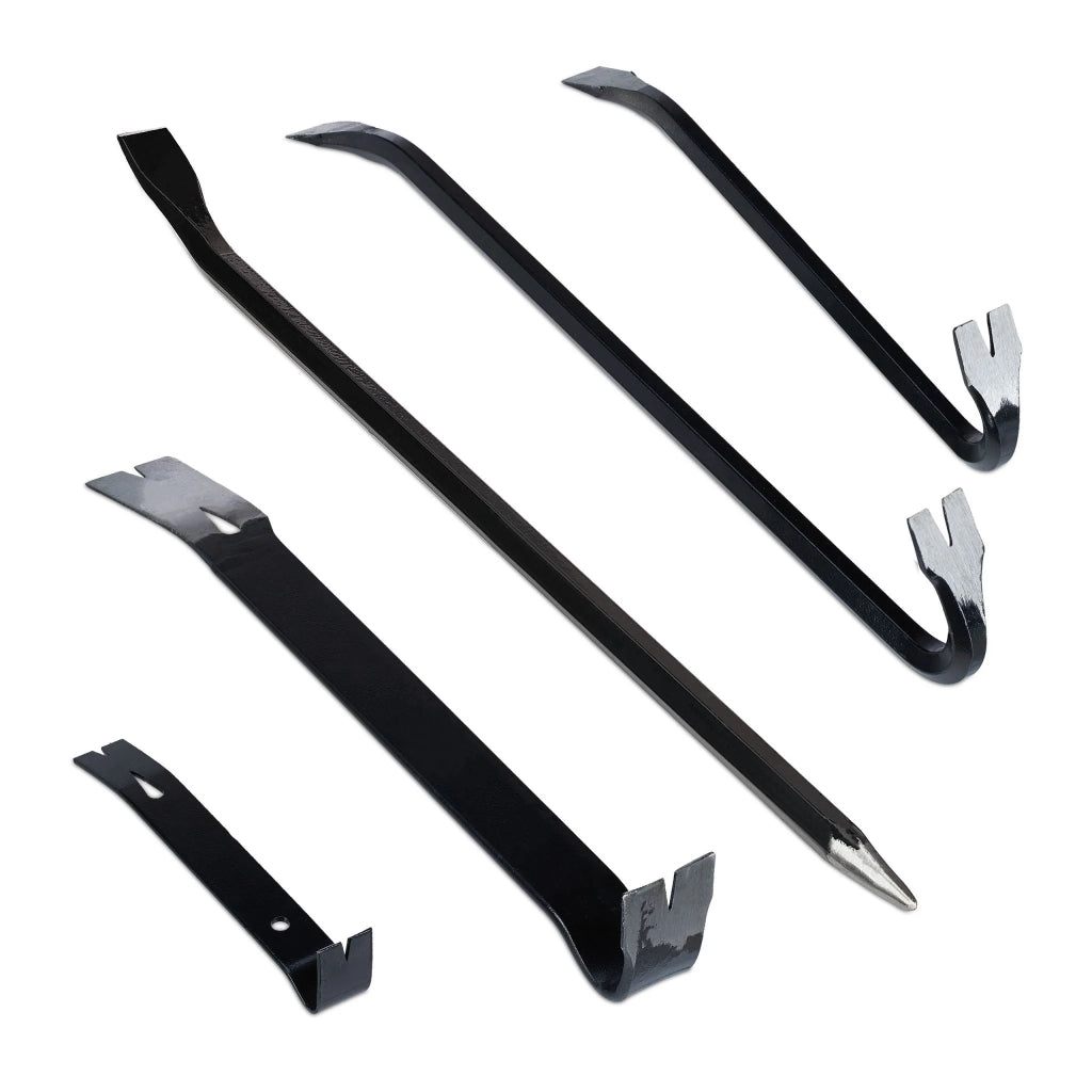 Set di 5 piedi di porco per bricolage demolizione sollevamento oggetti 30 x 5 x 5 cm in acciaio nero 13_0004641