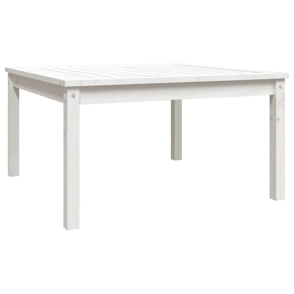 Tavolo da Giardino Bianco 82,5x82,5x45cm Legno Massello di Pino 824121