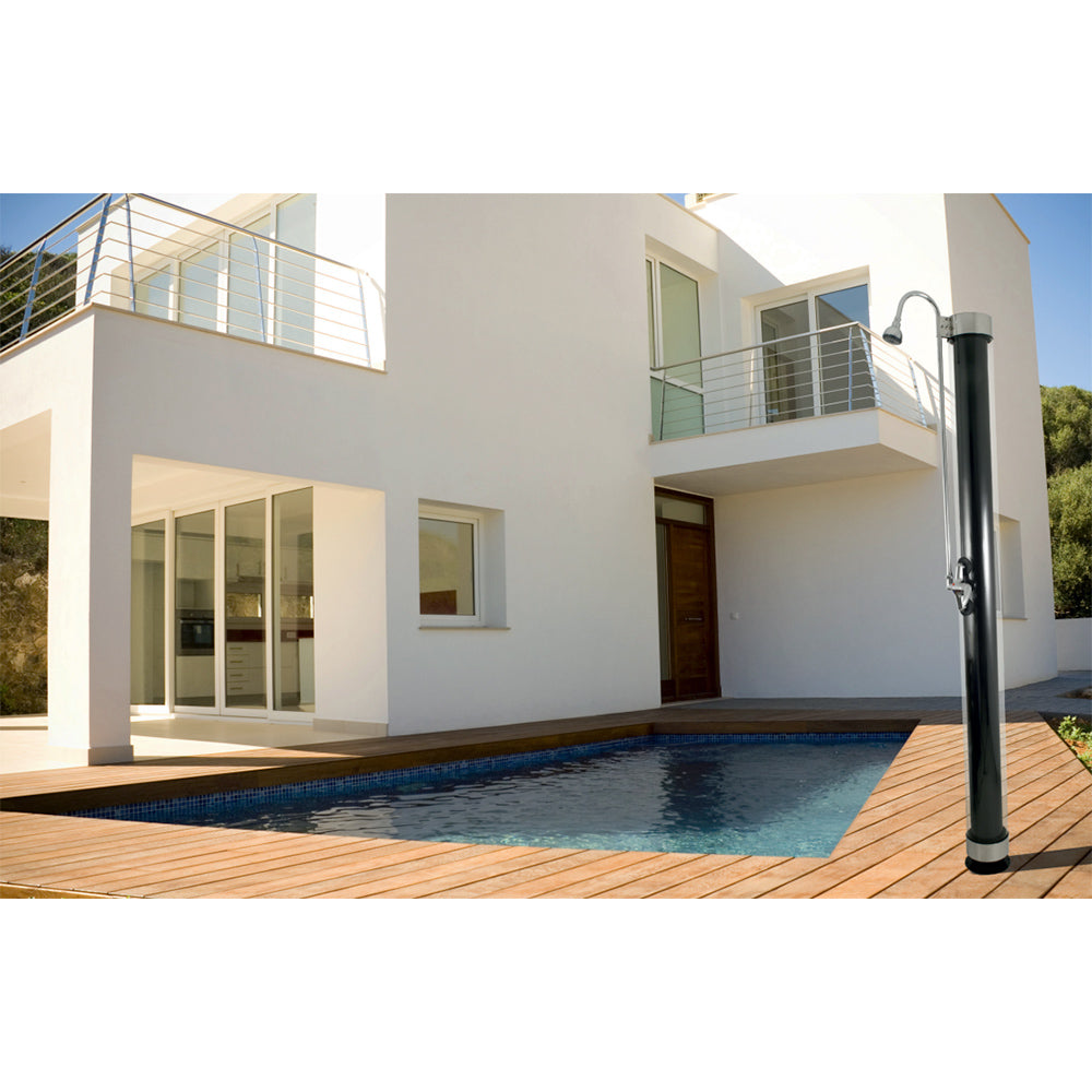 Doccia Solare da Giardino 28L Miscelatore e Lavapiedi ATI Docce N Grigio Antracite