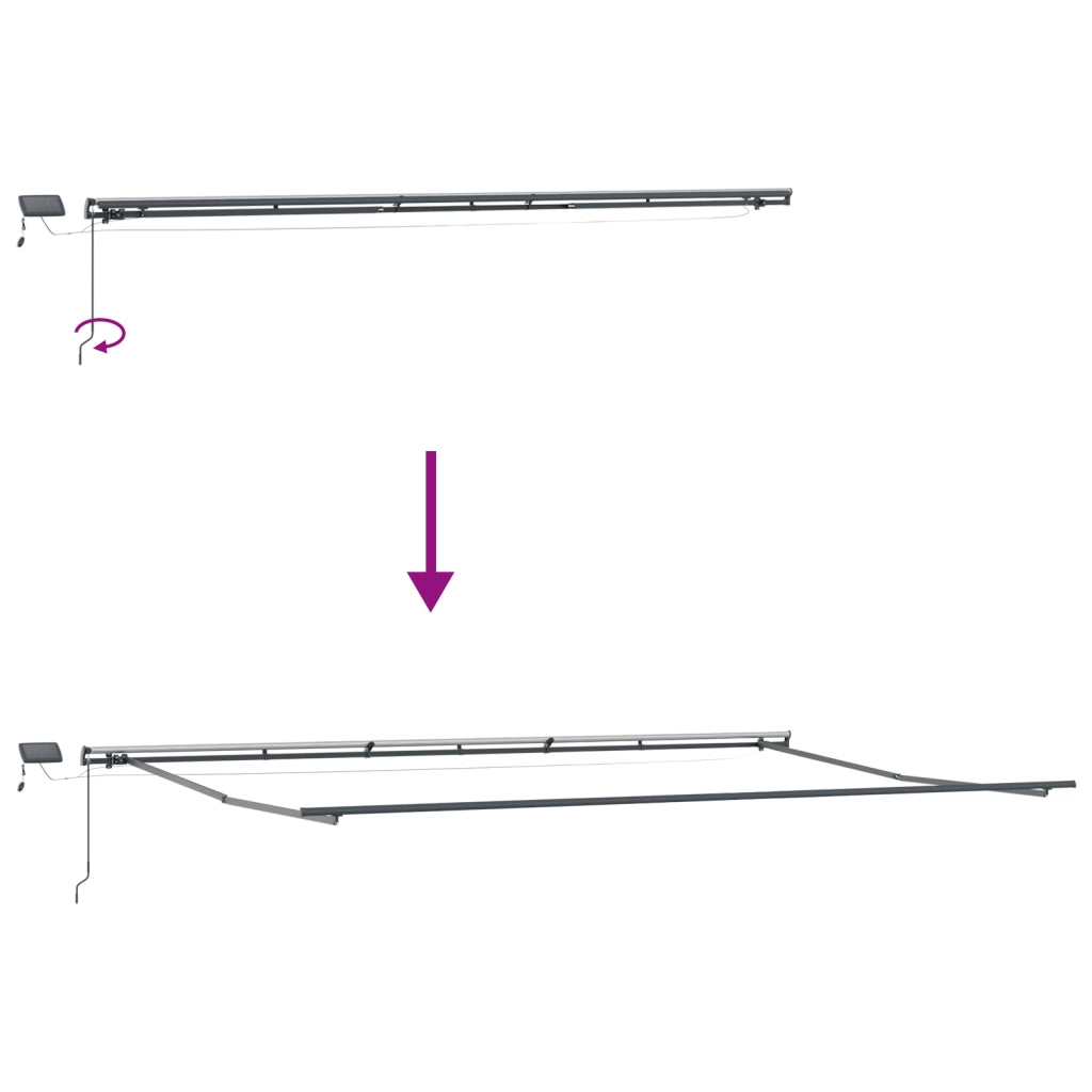 Tendone Retrattile Manuale con Strisce LED Multicolore 600x300 cm