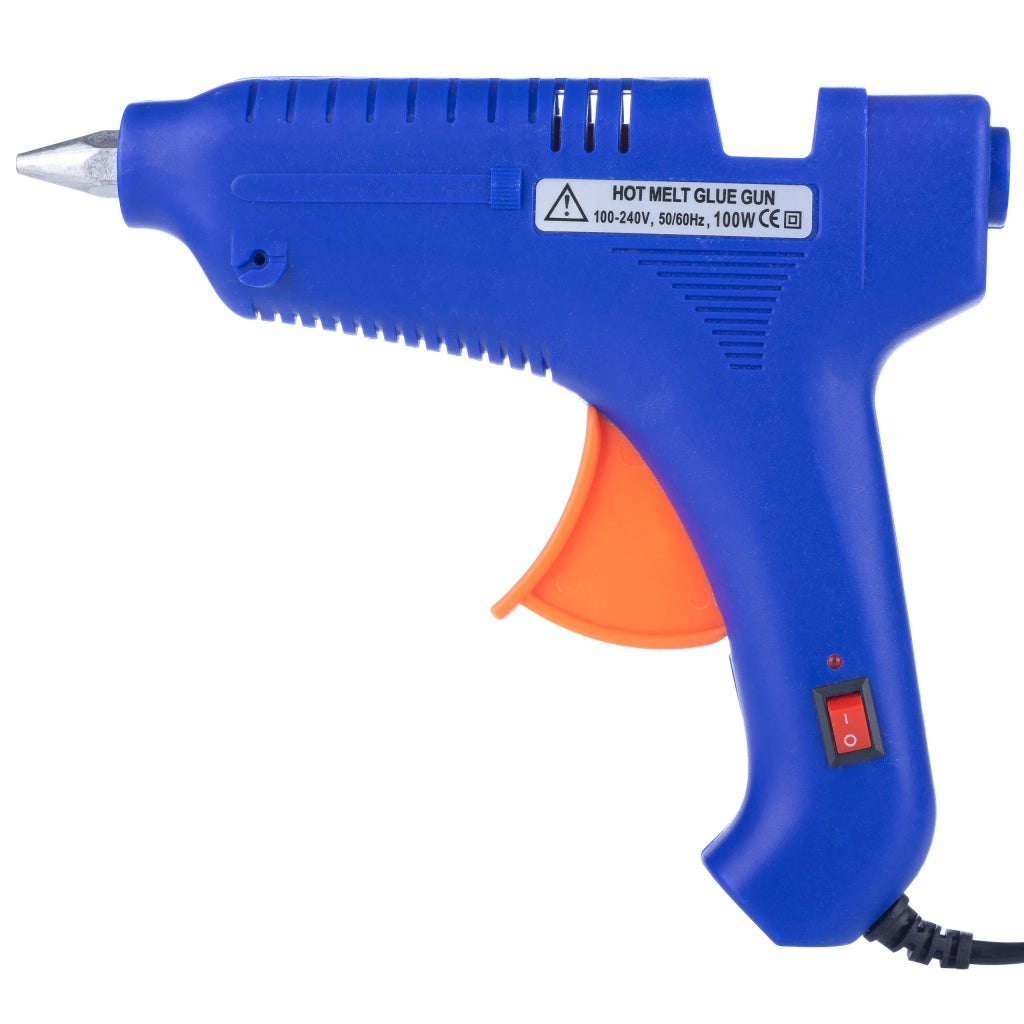 Pistola per Colla a Caldo 100W con Interruttore – Riscaldamento Rapido | Ø Colla 11mm, Ø Ugello 1mm