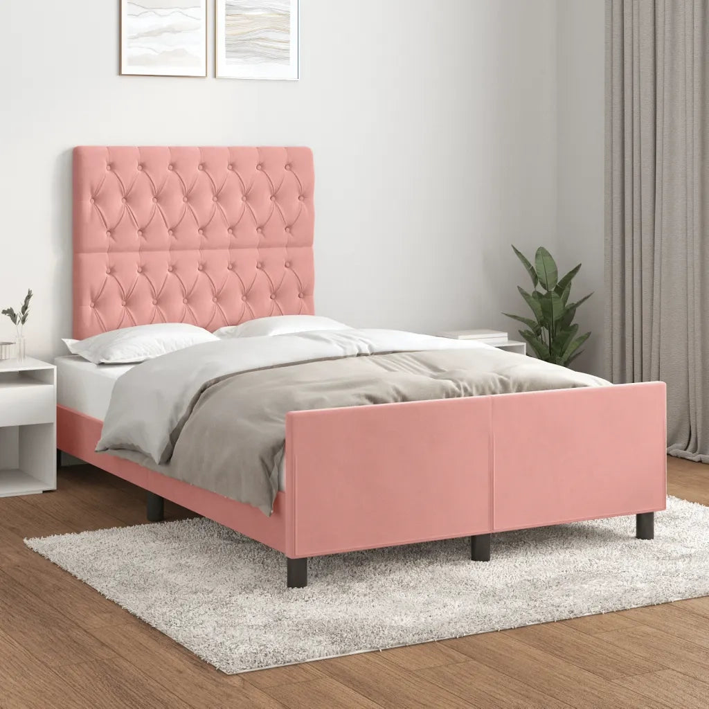 Giroletto senza Materasso Rosa 120x190 cm Velluto