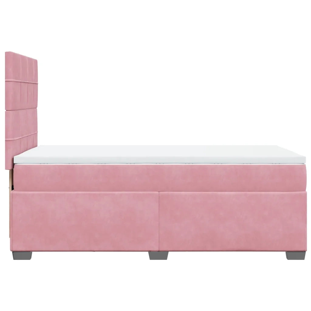 Giroletto a Molle con Materasso Rosa 90x190 cm in Velluto