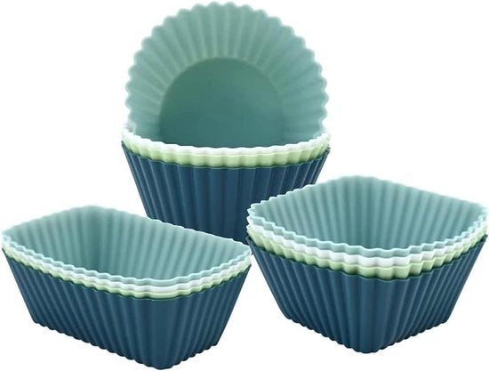 Muffiniera Silicone Miniaturizzante per Dolci e Dessert - Muffiniera Reutilizzabile per Torta, Pudding, Gelato, Rectangolare, Quadrata, Circolare