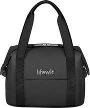 Borsa Isolante Portatile per Donne, Borsa Pranzo, Impermeabile, Leggera Borsa Pranzo, Borsa Portatile per Pranzo, Borsa Pranzo per Ufficio, Scuola, Picnic, Viaggio, 6L Nero
