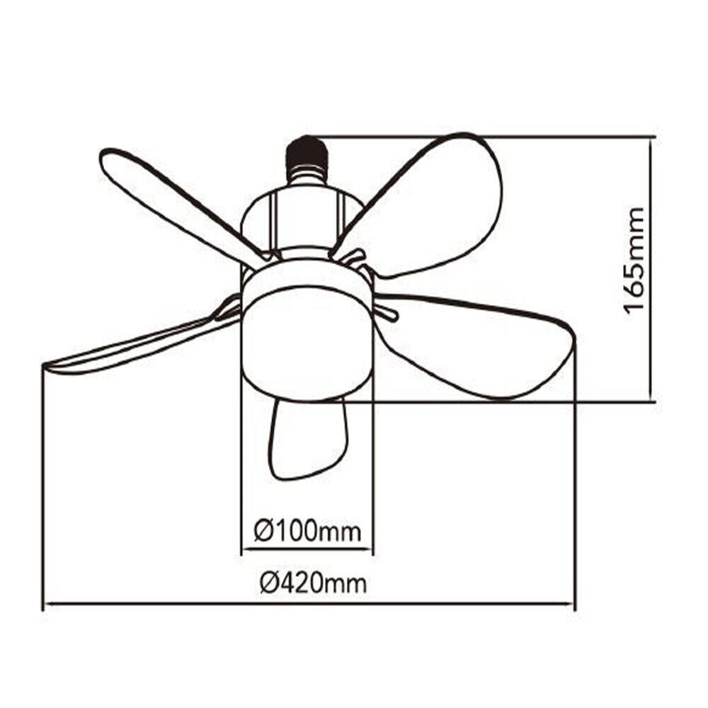 Lampadina LED E27 19W con Ventilatore 9W, Telecomando, Dimmerabile, CCT 3000K-4000K-6500K, 3 Velocità Regolabili