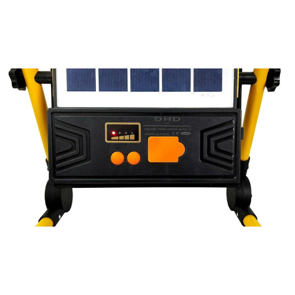 Trade Shop - Faro Di Emergenza A Led 100w Con Pannello Solare Ricaricabile Torcia Sos -