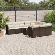 Set Divani da Giardino 11 pz con Cuscini Polyrattan Marrone 3250072