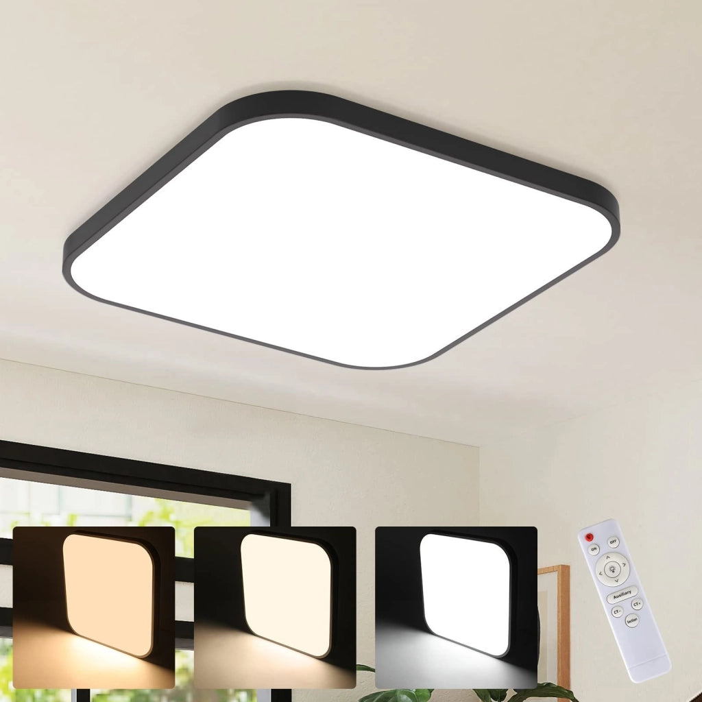 ZMH Lampada da soffitto plafoniera LED quadrata cristallo due faretti 27cm 15W 3000-6500K per corridoio