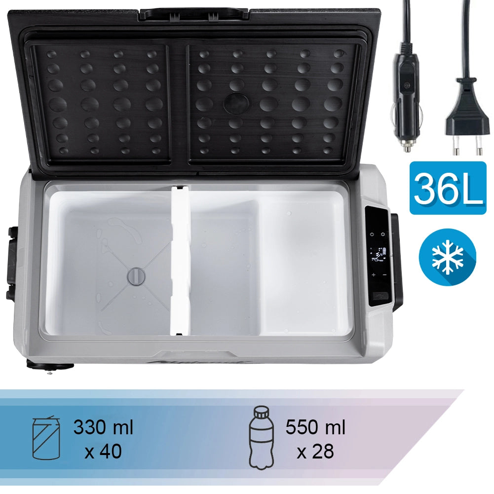 Frigo Congelatore 36 L  Compressore Portatile con Ruote AC/DC 12V/24V Frigorifero 220V Bianco