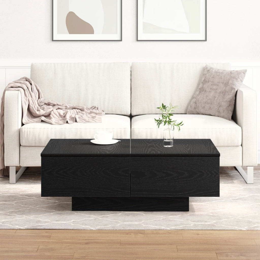 Tavolino da caffÃ¨  Nero Rovere 90x60x31 cm in legno ingegnerizzato