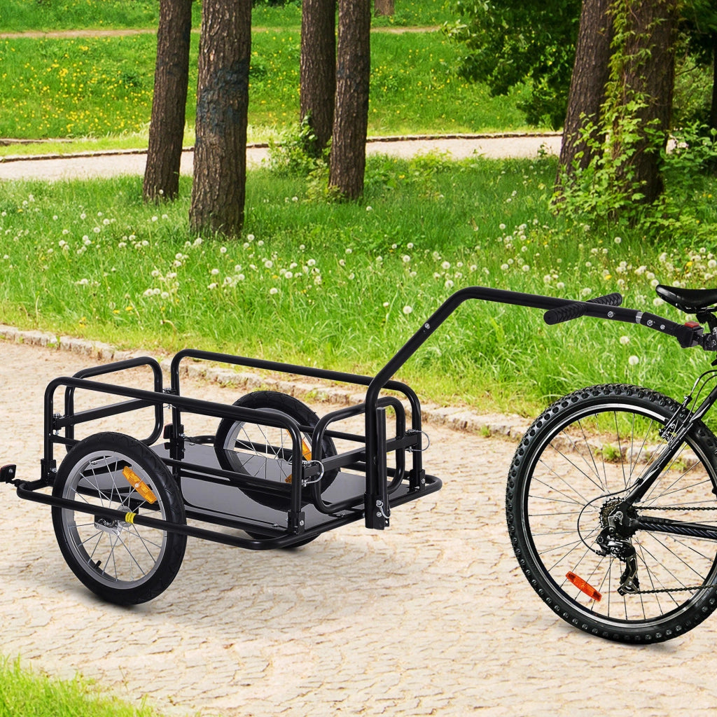 Rimorchio per bicicletta ¨C zephmum ¨C nero 155x71.5x77 cm 40 kg