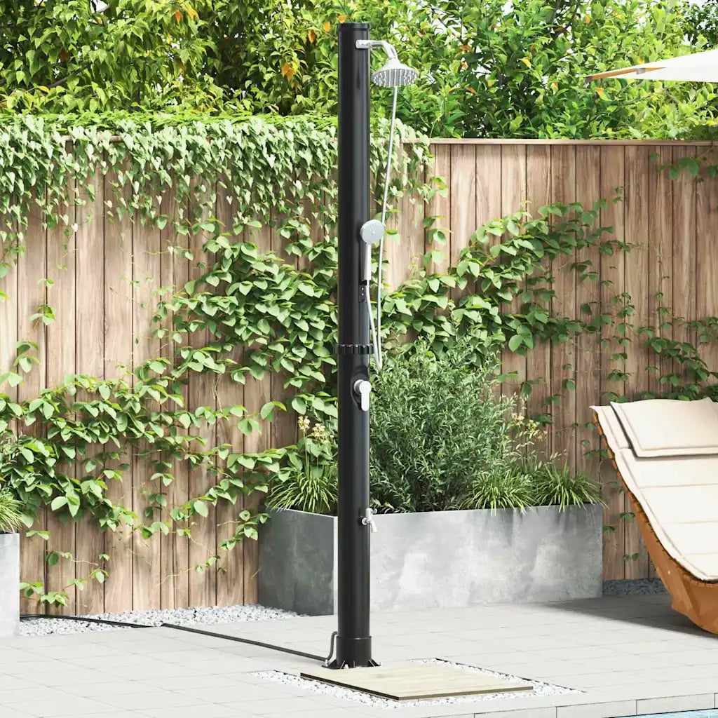 Doccia Solare da Esterno Nero 217 cm PVC e Alluminio 42003414